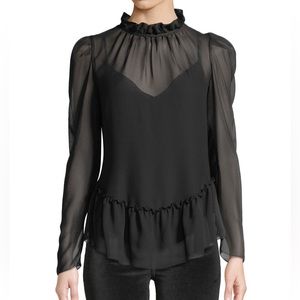 NWT See by Chloé Sheer Blouse in Black